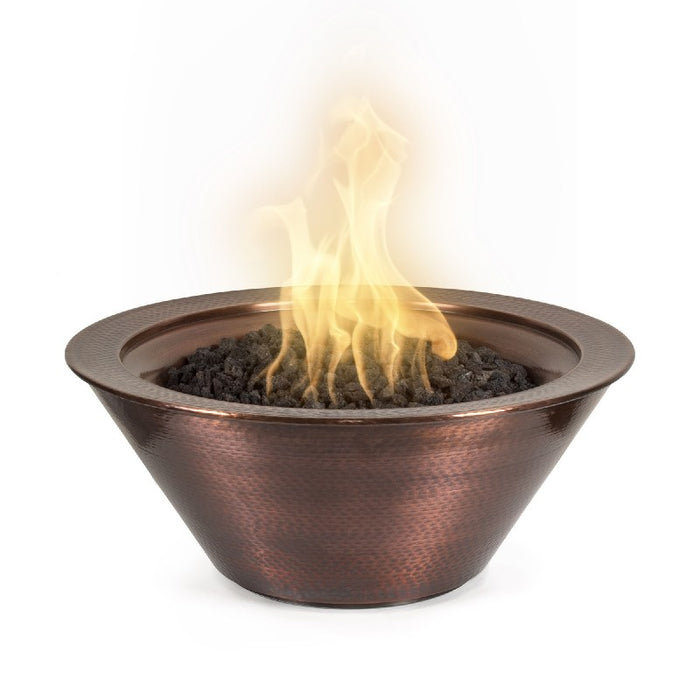 The Outdoor Plus 30" Cazo Hammered Copper Fire Bowl - 12V Electronic Ignition - OPT-102-30NWFE12V