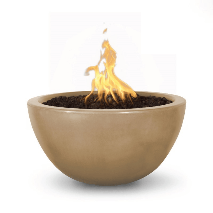 The Outdoor Plus 30" Luna GFRC Concrete Round Electronic Fire Bowl - OPT-LUNFO30E12V