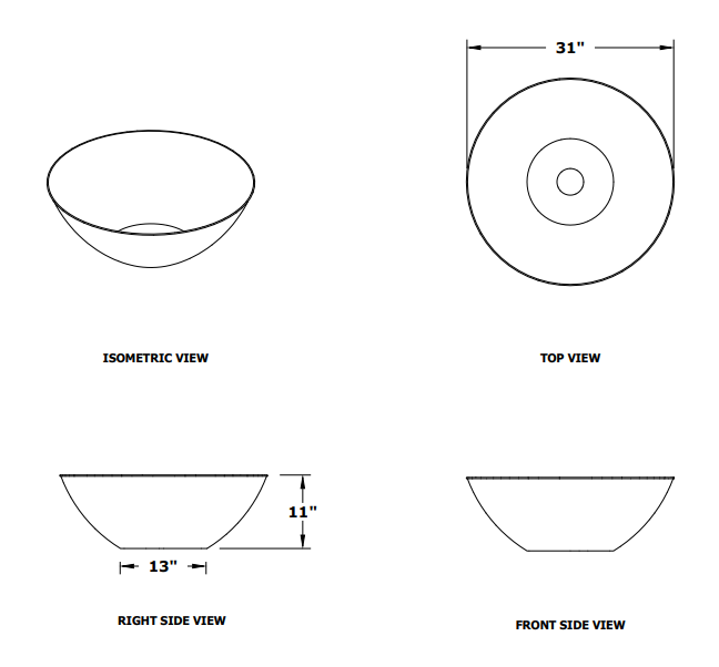 The Outdoor Plus 31" Remi Hammered Copper Planter Bowl - OPT-31RCPO