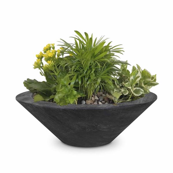 The Outdoor Plus 32" Cazo Wood Grain Planter Bowl - OPT-32RWGPO