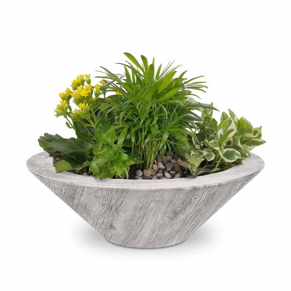 The Outdoor Plus 32" Cazo Wood Grain Planter Bowl - OPT-32RWGPO