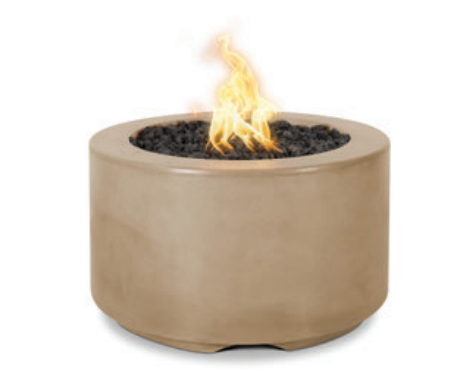 The Outdoor Plus 32" Florence Concrete Fire Pit - 110V Plug & Play Electronic Ignition - OPT-FL3218EKIT