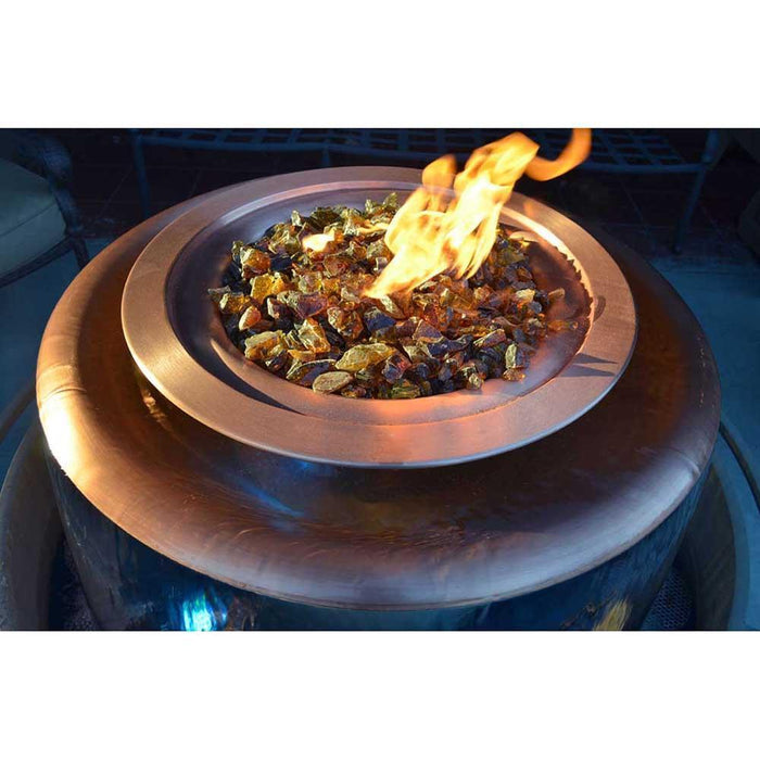 The Outdoor Plus 36" Cazo Copper 360° Water & Fire Bowl - 12V Electronic Ignition - OPT-36FW360E12V