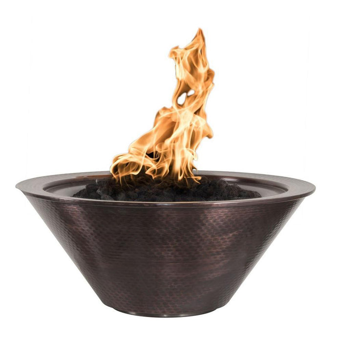 The Outdoor Plus 36" Cazo Hammered Copper Fire Bowl - Electronic - OPT-102-36NWFE12V