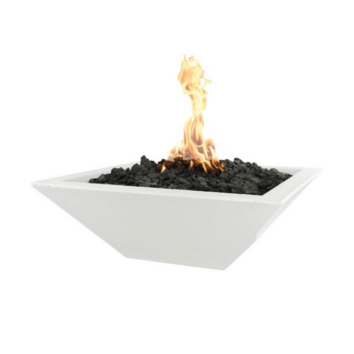 The Outdoor Plus 36" Maya GFRC Concrete Square Fire Bowl - Match Lit -OPT-36SFO