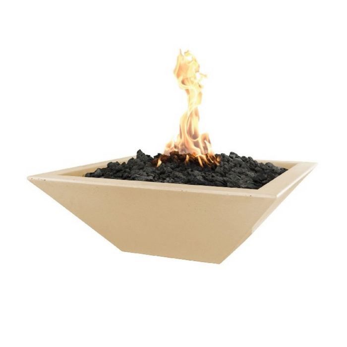 The Outdoor Plus 36" Maya GFRC Concrete Square Fire Bowl - Match Lit -OPT-36SFO