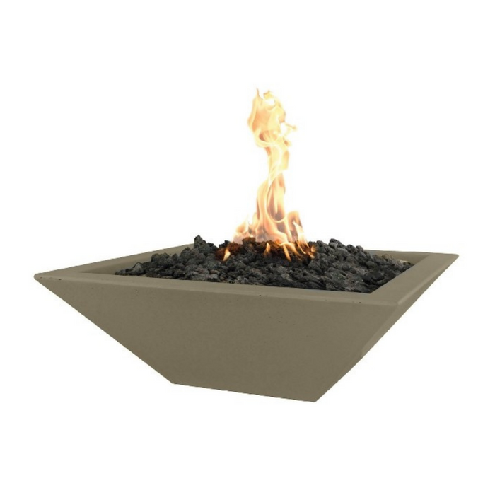 The Outdoor Plus 36" Maya GFRC Concrete Square Fire Bowl - Match Lit -OPT-36SFO