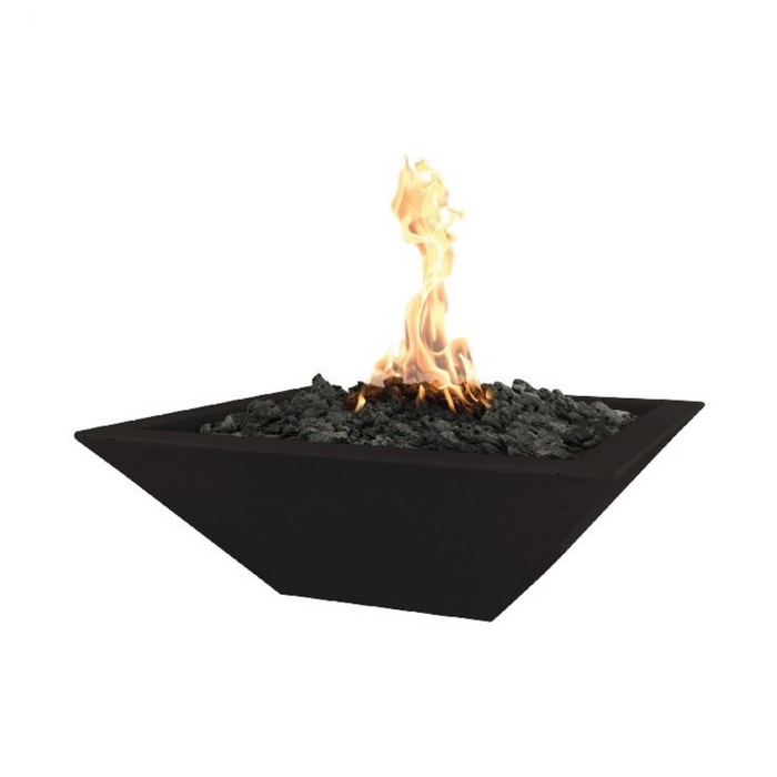 The Outdoor Plus 36" Maya GFRC Concrete Square Fire Bowl - Match Lit -OPT-36SFO