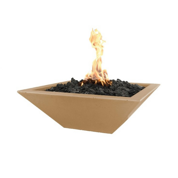 The Outdoor Plus 36" Maya GFRC Concrete Square Fire Bowl - Match Lit -OPT-36SFO