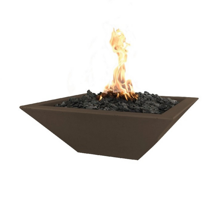 The Outdoor Plus 36" Maya GFRC Concrete Square Fire Bowl - Match Lit -OPT-36SFO