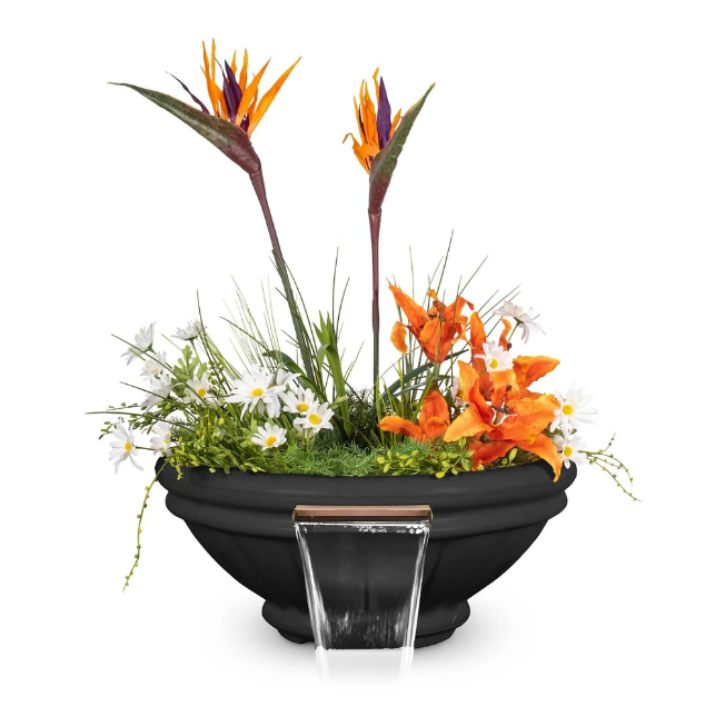 The Outdoor Plus 36" Roma GFRC Concrete Planter & Water Bowl - OPT-ROMPW36