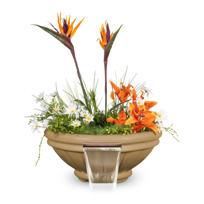 The Outdoor Plus 36" Roma GFRC Concrete Planter & Water Bowl - OPT-ROMPW36