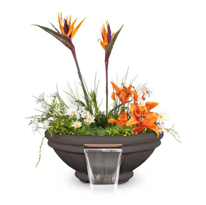 The Outdoor Plus 36" Roma GFRC Concrete Planter & Water Bowl - OPT-ROMPW36