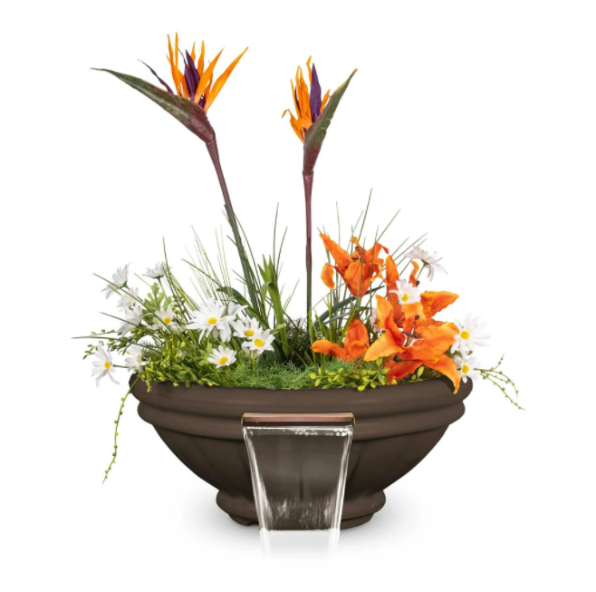 The Outdoor Plus 36" Roma GFRC Concrete Planter & Water Bowl - OPT-ROMPW36