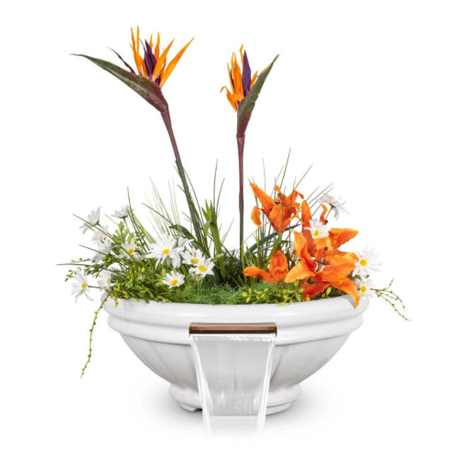 The Outdoor Plus 36" Roma GFRC Concrete Planter & Water Bowl - OPT-ROMPW36