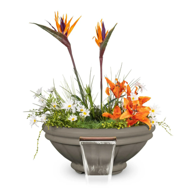 The Outdoor Plus 36" Roma GFRC Concrete Planter & Water Bowl - OPT-ROMPW36