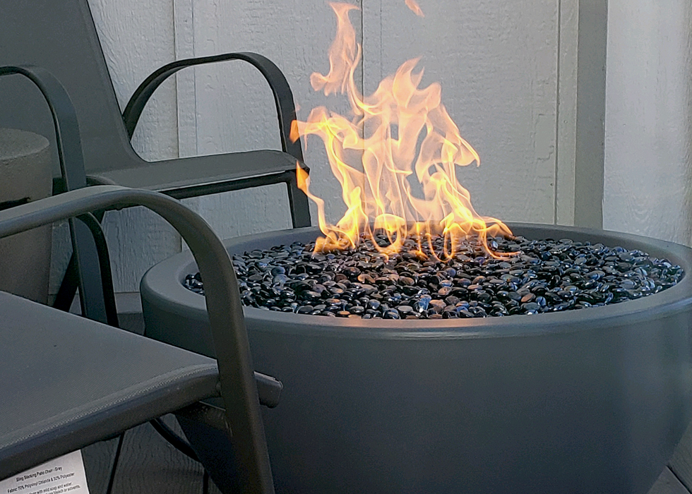 The Outdoor Plus 38" Luna Concrete Fire Bowl - Match Lit - OPT-LUN38