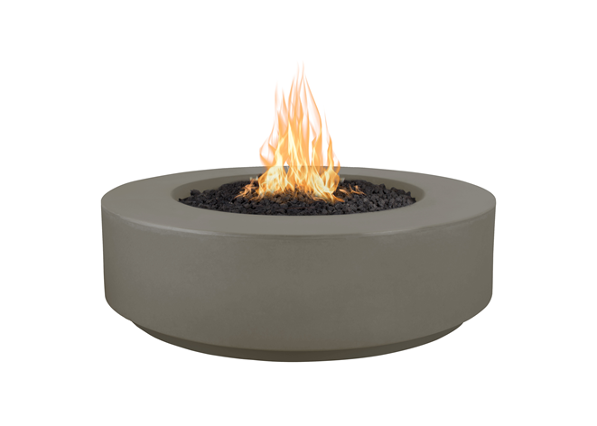 The Outdoor Plus 42" Florence Concrete Fire Pit - 12" Tall - Flame Sense System with Push Button Spark Igniter - OPT-FL42FSEN