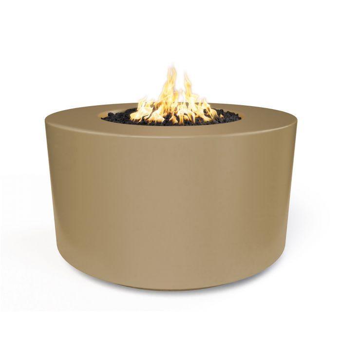 The Outdoor Plus 42" Florence Concrete Fire Pit - 24" Tall - Match Lit with Flame Sense System - OPT-FL4224FSML