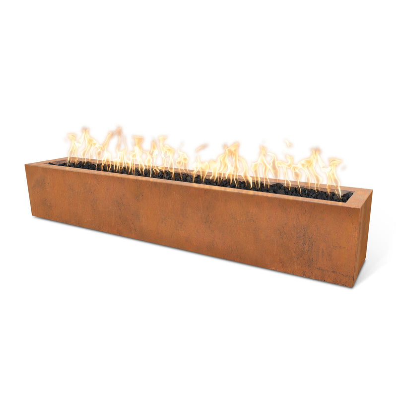 The Outdoor Plus 48" Eaves Corten Steel Fire Pit - 110V Plug & Play Electronic Ignition - OPT-LBTCS48EKIT