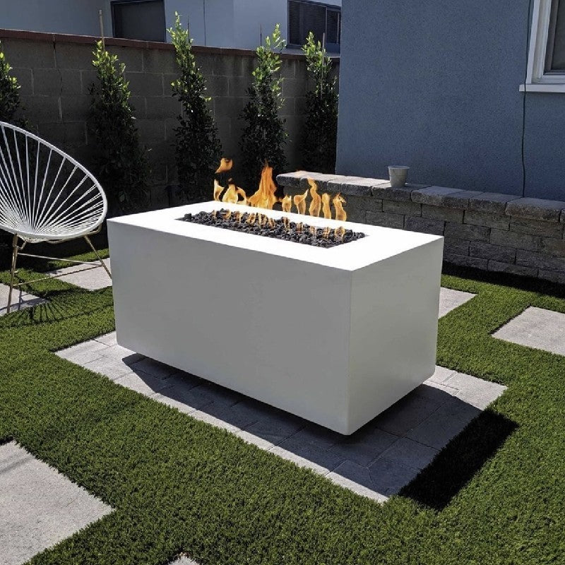 The Outdoor Plus 48" Pismo Concrete Steel Fire Pit - Flame Sense System with Push Button Spark Igniter - OPT-2448FSEN