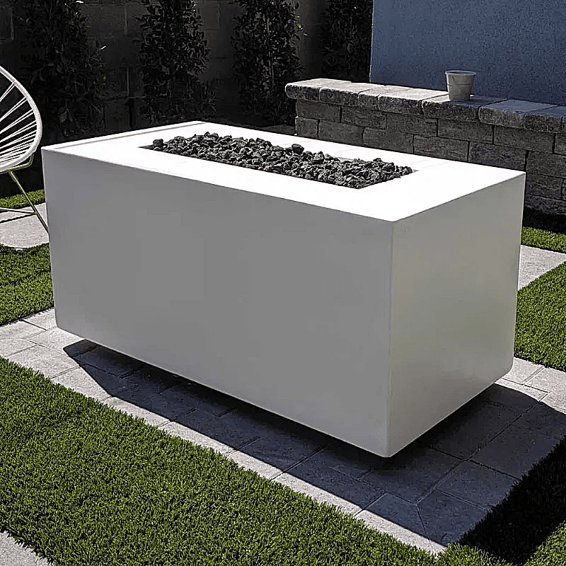 The Outdoor Plus 48" Pismo Concrete Steel Fire Pit - Flame Sense System with Push Button Spark Igniter - OPT-2448FSEN