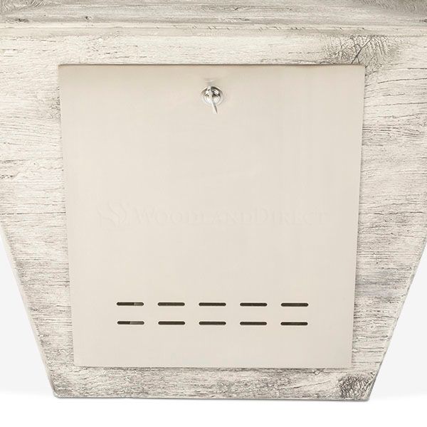 The Outdoor Plus 48" Plymouth Rectangular Wood Grain Concrete Fire Pit - 16" Tall -Match Lit - OPT-PLM4828LW