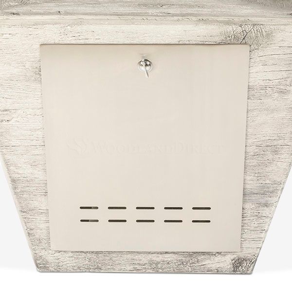 The Outdoor Plus 48" Plymouth Rectangular Wood Grain Fire Pit - 16" Tall -  110V Plug & Play Electronic Ignition - OPT-PLM4828LWEKIT