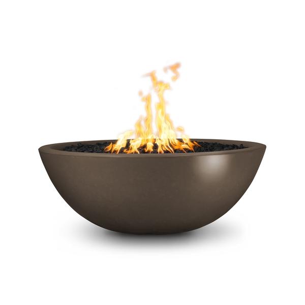 The Outdoor Plus 48" Sedona Concrete Narrow Ledge Fire Pit - Electronic Ignition OPT-SED48