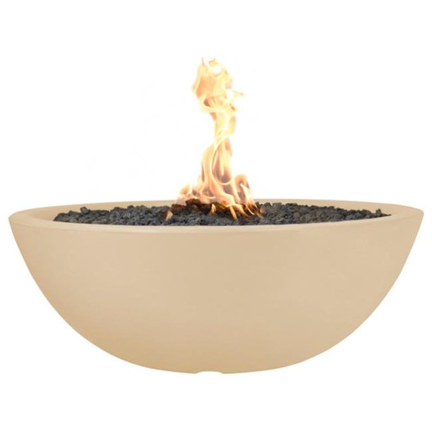 The Outdoor Plus 48" Sedona Concrete Narrow Ledge Fire Pit - Match Lit - OPT-SED48