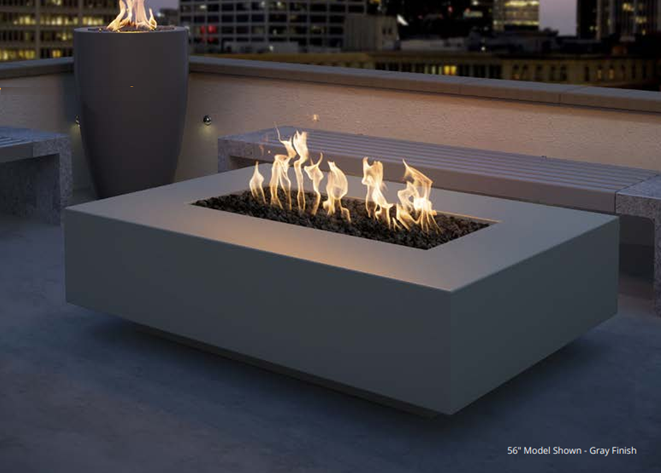 The Outdoor Plus 56" Cabo Linear Fire Pit - Flame Sense System with Push Button Spark Igniter- OPT-CBLN56FSEN