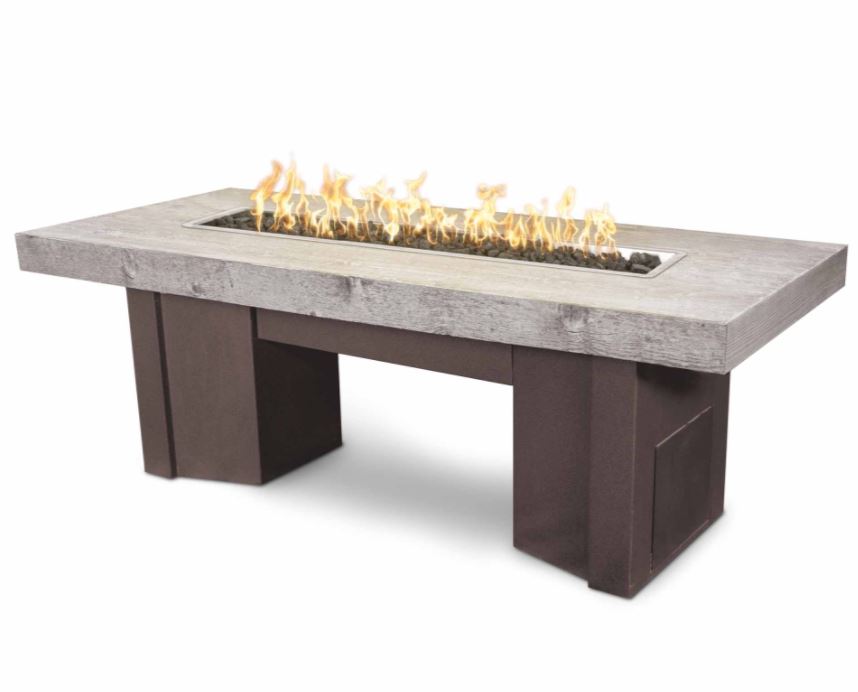 The Outdoor Plus 60" Alameda Fire Table Smooth Concrete - 110V Plug & Play Electronic Ignition - OPT-ALMGFRC60EKIT