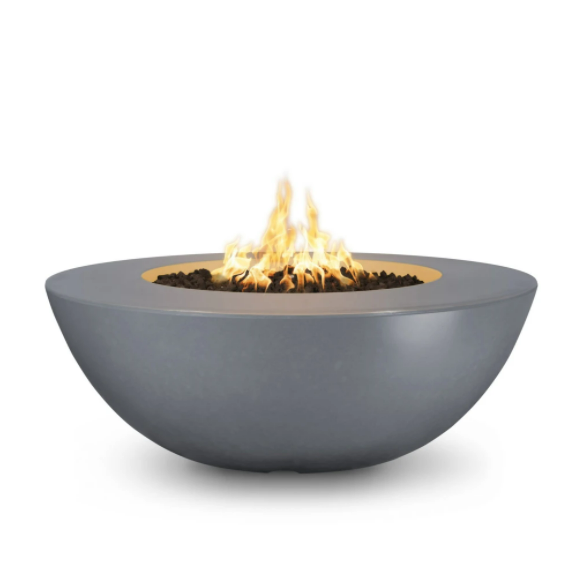 The Outdoor Plus 60" Sedona Concrete Narrow Ledge Fire Pit - Match Lit with Flame Sense System - OPT-SED60FSML