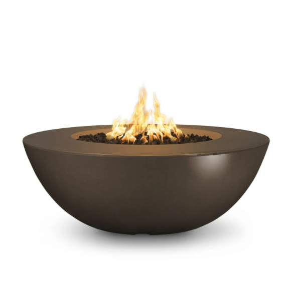 The Outdoor Plus 60" Sedona Concrete Narrow Ledge Fire Pit - Match Lit with Flame Sense System - OPT-SED60FSML