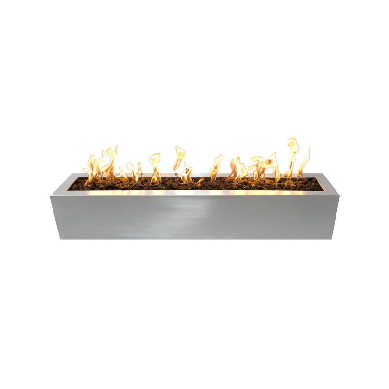 The Outdoor Plus 72" Eaves Stainless Steel Fire Pit  - 110V Plug & Play Electronic Ignition - OPT-LBTSS72EKIT