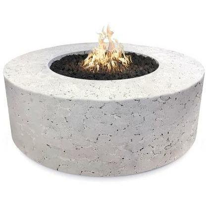 The Outdoor Plus 72" Florence Concrete Fire Pit - 20" Tall" - 110V Plug & Play Electronic Ignition - OPT-FL72EKIT