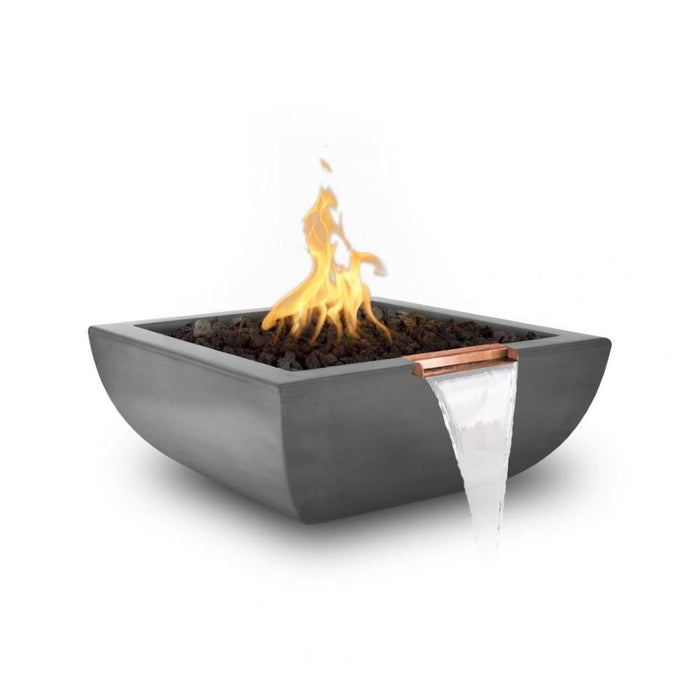 The Outdoor Plus Avalon 24" Concrete Electronic Ignition Fire and Water Bowl - OPT-AVLFW24E12V