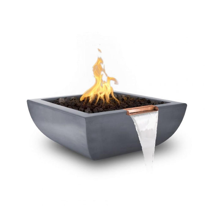 The Outdoor Plus Avalon 24" Concrete Electronic Ignition Fire and Water Bowl - OPT-AVLFW24E12V