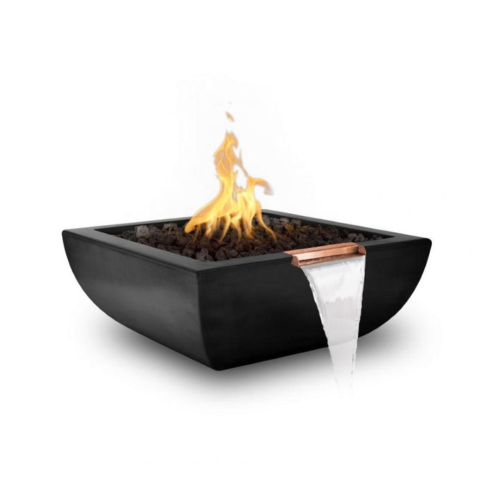 The Outdoor Plus Avalon 24" Concrete Electronic Ignition Fire and Water Bowl - OPT-AVLFW24E12V