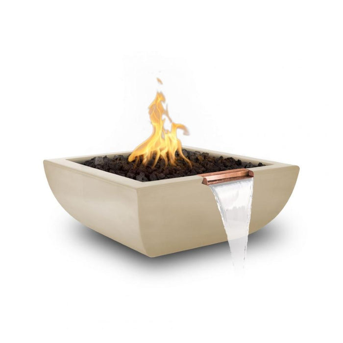 The Outdoor Plus Avalon 24" Concrete Electronic Ignition Fire and Water Bowl - OPT-AVLFW24E12V