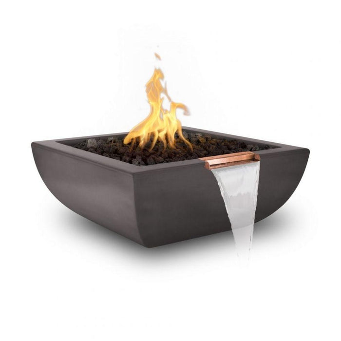 The Outdoor Plus Avalon 24" Concrete Electronic Ignition Fire and Water Bowl - OPT-AVLFW24E12V