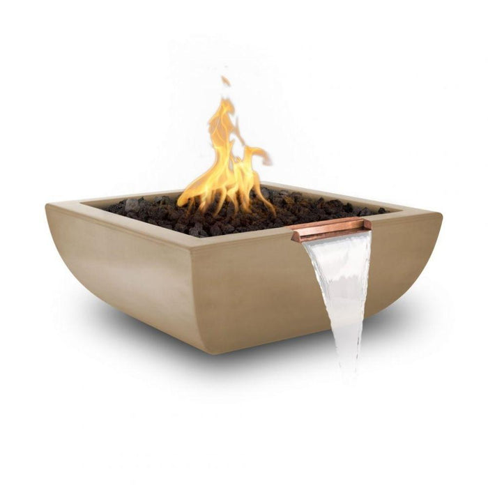 The Outdoor Plus Avalon 24" Concrete Electronic Ignition Fire and Water Bowl - OPT-AVLFW24E12V