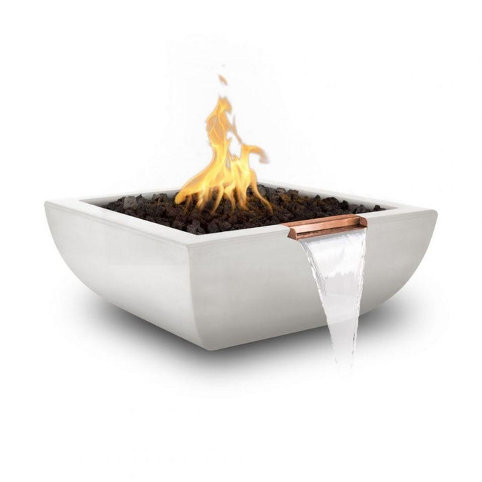 The Outdoor Plus Avalon 24" Concrete Electronic Ignition Fire and Water Bowl - OPT-AVLFW24E12V