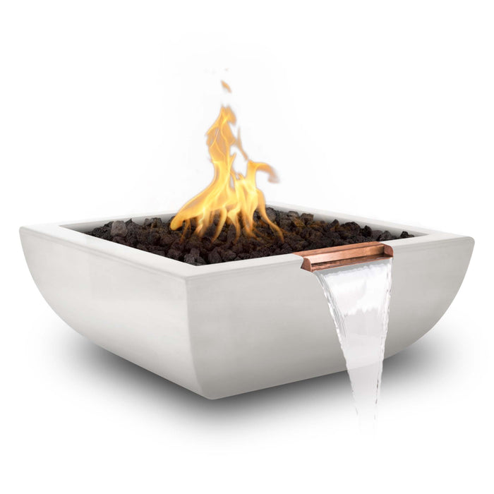 The Outdoor Plus Avalon 24" Concrete Match Lit Ignition Fire and Water Bowl - OPT-AVLFW24