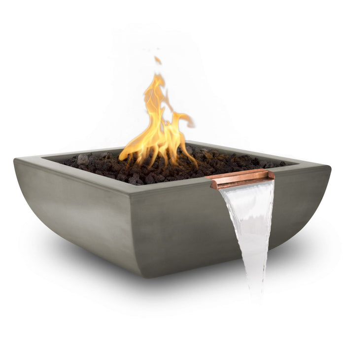 The Outdoor Plus Avalon 24" Concrete Match Lit Ignition Fire and Water Bowl - OPT-AVLFW24