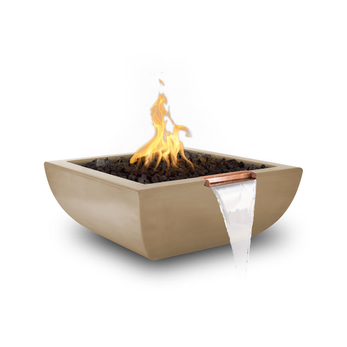 The Outdoor Plus Avalon 24" Concrete Match Lit Ignition Fire and Water Bowl - OPT-AVLFW24