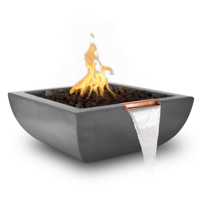 The Outdoor Plus Avalon 24" Concrete Match Lit Ignition Fire and Water Bowl - OPT-AVLFW24