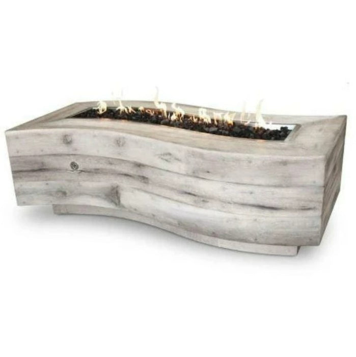 The Outdoor Plus Big Sur Wood Grain Fire Pit - 72" - 12V Electronic Ignition - OPT-BGSR72E12V