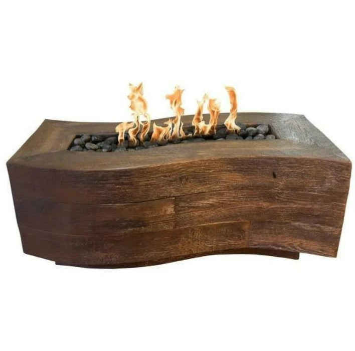 The Outdoor Plus Big Sur Wood Grain Fire Pit - 72" - 12V Electronic Ignition - OPT-BGSR72E12V