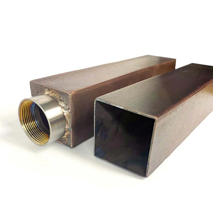 The Outdoor Plus Box Mini Scupper - Copper - Threaded Back- OPT-MSBX12T